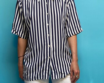 Vintage Striped Short Sleeved Shirt