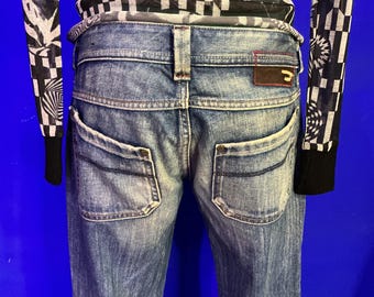 Vintage Diesel Y2K Boot Cut Low Rise Distressed Jeans 32W 28L - Etsy