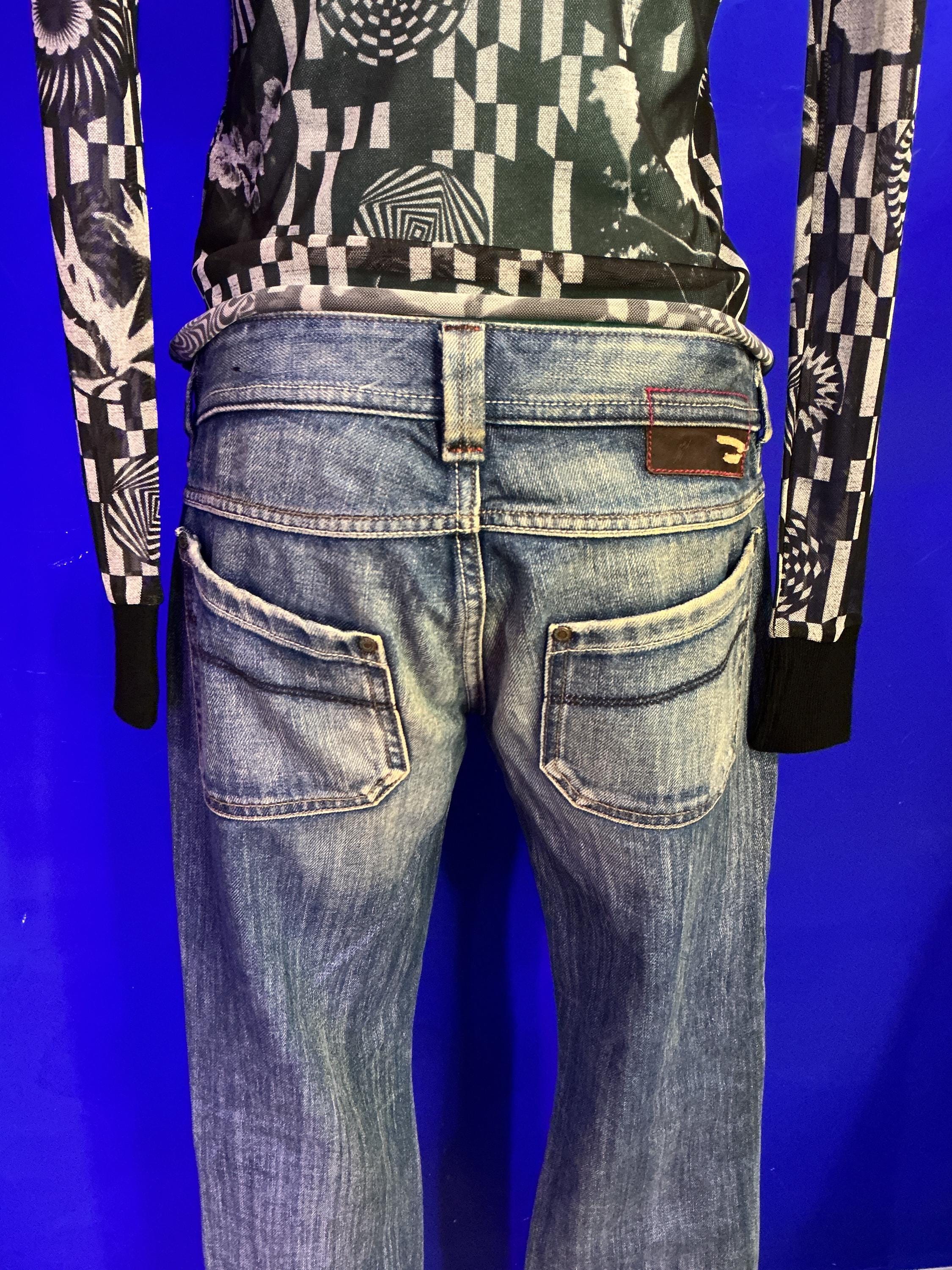 Vintage Diesel Y2K Boot Cut Low Rise Distressed Jeans 32W 28L - Etsy