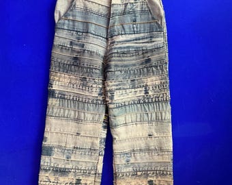 Rework Levi-jeans: gemaakt van denim taillebanden. Vintage custom-denim, gedeconstrueerd B 28