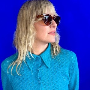 Oversized Cat-Eye Vintage Style Sunglasses - Light Brown
