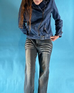 00s【archive】y2k flar denim boot cut 30 Vintage Y2K 2000s Washed Sun Bleached Wide Leg Boot Cut Low Rise