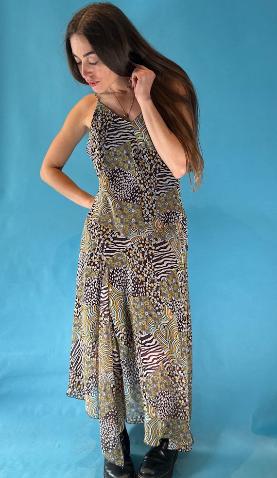 Asymmetric hem retro flower print cheap off the shoulder dress