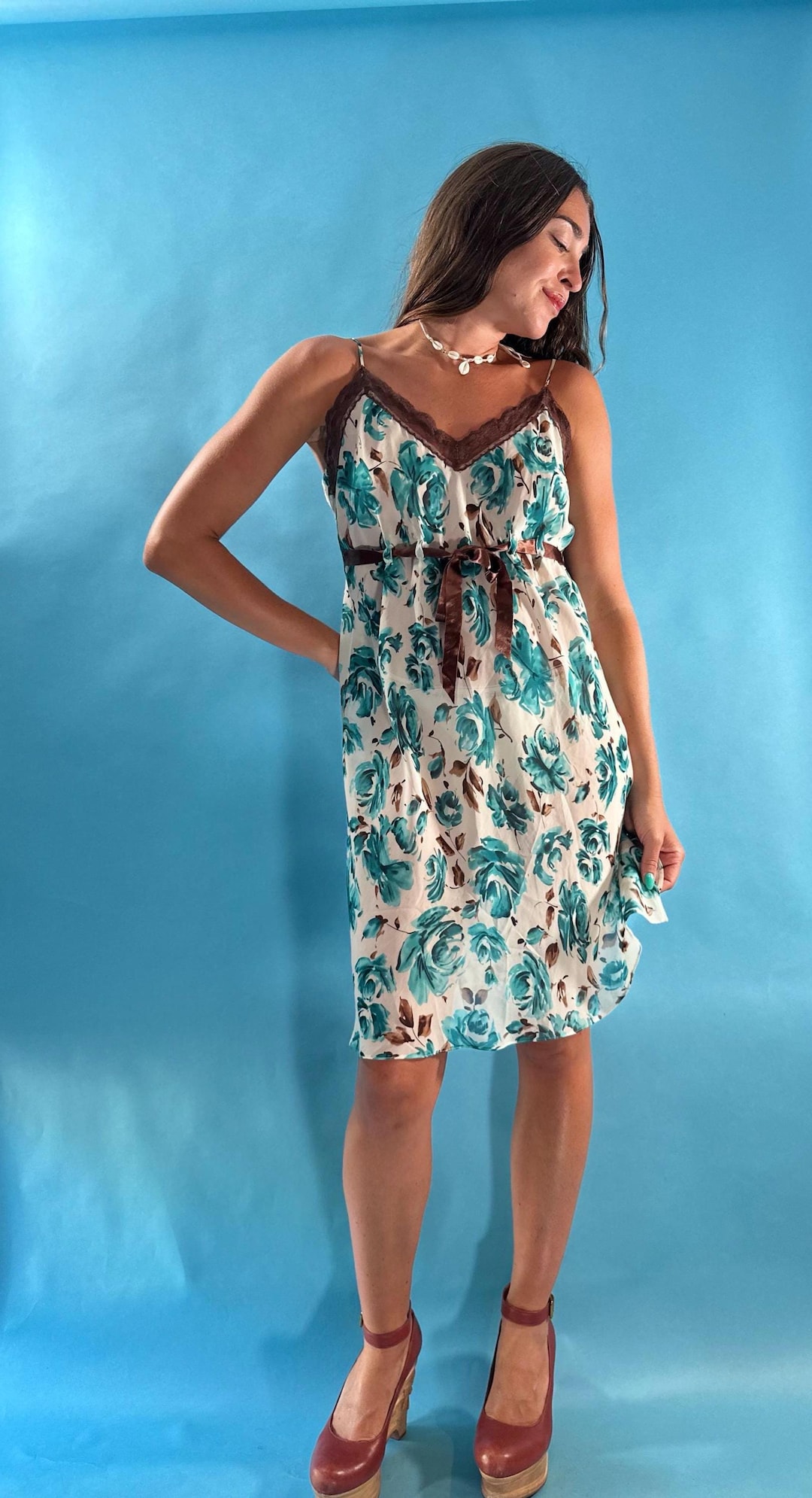 blue floral slip dress Montce Petal Long in Florencia floral-Multi 90% Polyester Blue Floral Maxi Dress -