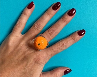 Chunky Plastic Orange Fruit Ring