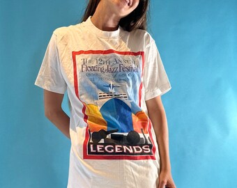 Vintage 80s Single Stitch 'JVC Jazz' White T-shirt - Etsy