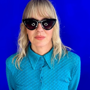Cat-Eye Vintage Style Sunglasses - Black