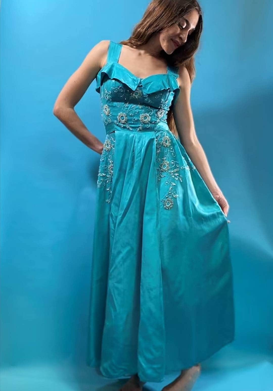 Turquoise Evening Dress - Etsy UK