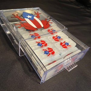 Puerto Rican Coquí Resin Dominoes w/ Case