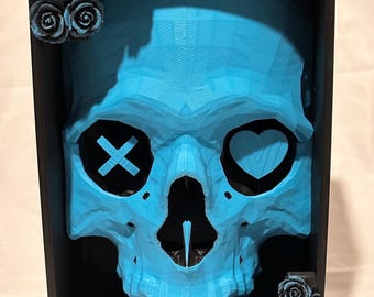 Lights Out Inspired Book Nook | Gothic Wall Art Skull & Rose