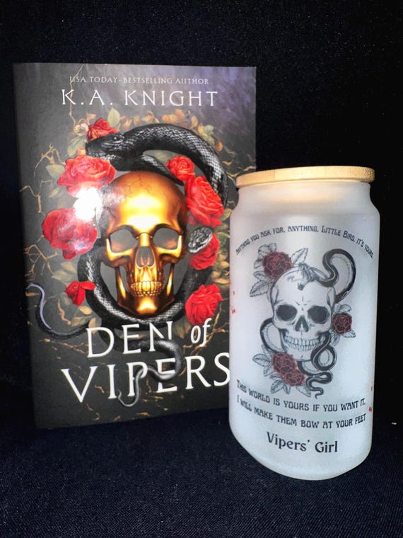 Den of Vipers Tumbler | 20oz Metal Tumbler | 18oz Glass Tumbler | BookTok Inspired Gift | Bookish Drinkware | Dark Romance Cup