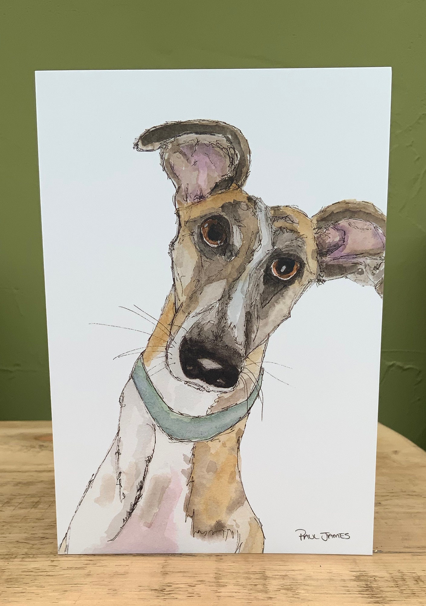 Greeting Card Whippet Etsy