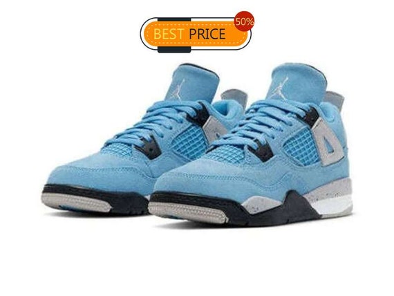 Custom Air Jordan 4 Retro University Blue Sneakers 