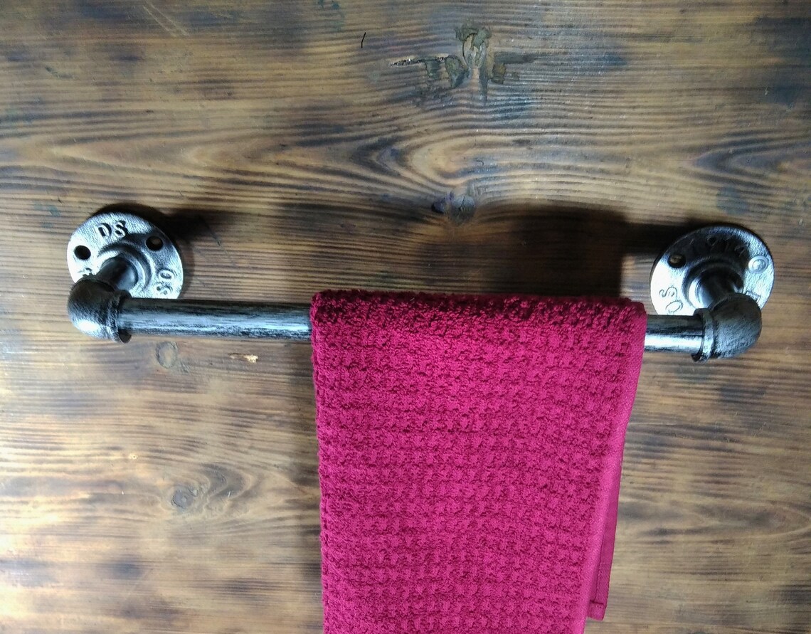 Industrial Towel Rack Metal towel holder Steel Steampunk Etsy