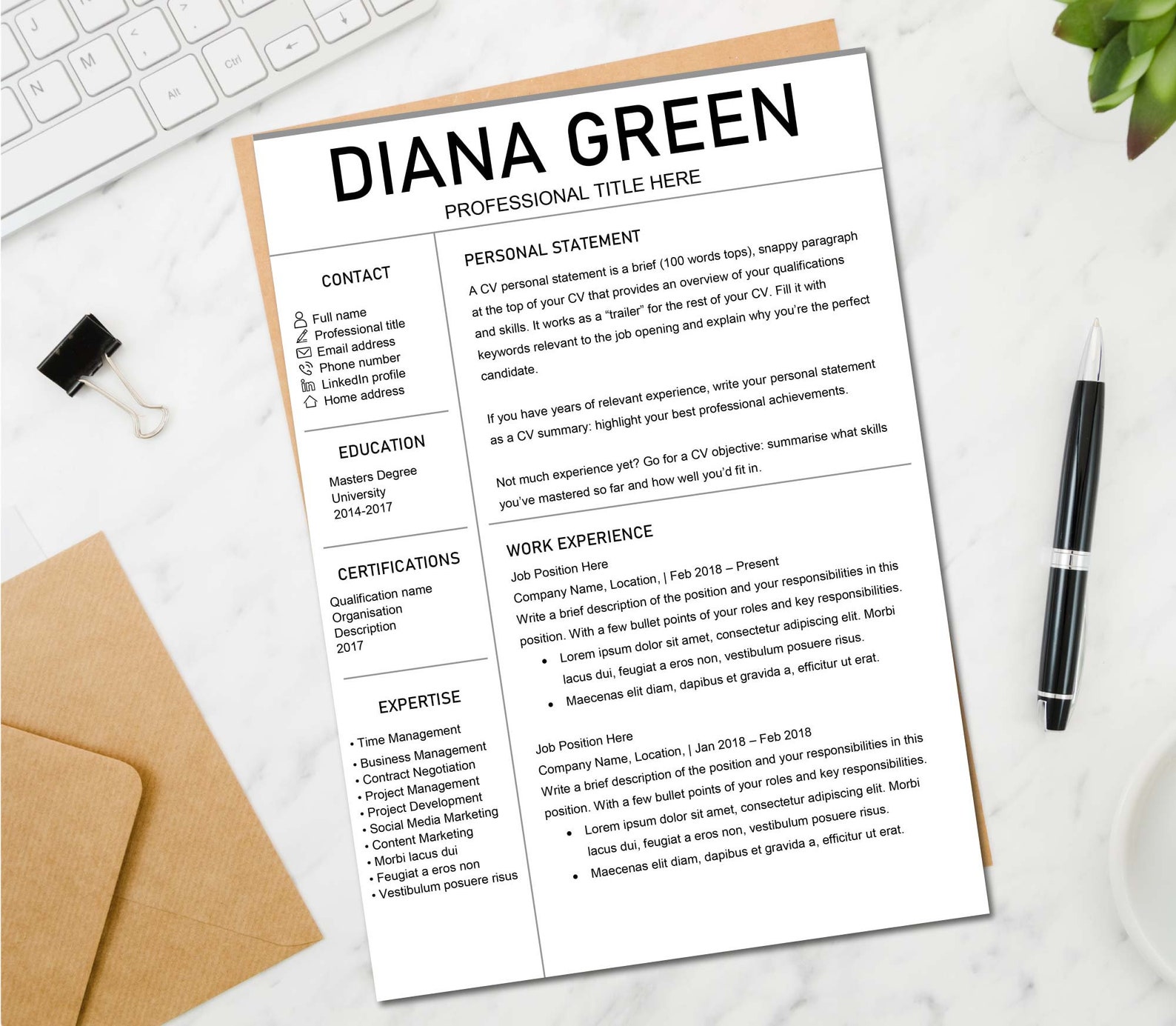 Minimalist Resume Template Grey and White Resume Template Etsy