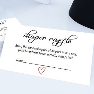 Diaper Raffle Cards  Bring a Pack of Diapers for Baby Shower  Printed  Shipped