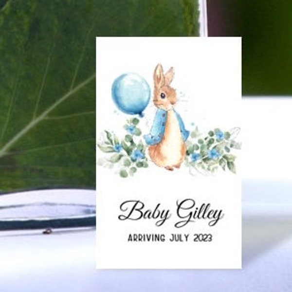 Peter Rabbit Baby Shower Favors, Blue Wildflower Seed Packet for Baby Shower, Birth Announcement, Couples Baby Shower Flower Seeds