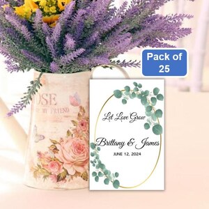 Personalized Wedding Wildflower Seed Packets for Wedding Gift Favors Bridal Shower Gift Pack of 25