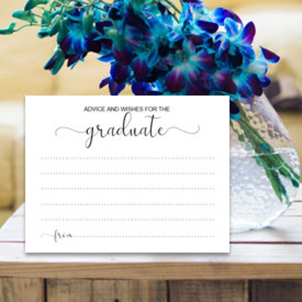 Advice for the Graduate Cards, Advice and Wishes for the Graduate Cards, Graduation Party Cards, 4.25x5.5 Pack of 25