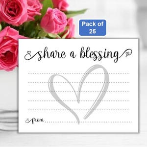 Blessing Cards for Baby Shower  Couples Guest Book Alternative  Pack of 25 Note Cards