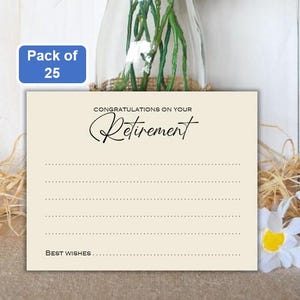 Congratulations on Retirement Note Cards, Advice and Wishes for Retiring, Coworker Retirement Farewell Party, Pack of 25 Cards