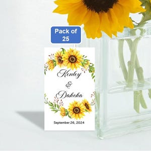 Custom Seed Packets for Wedding Favors Personalized Sunflower Seeds Reception Gift Pack of 25