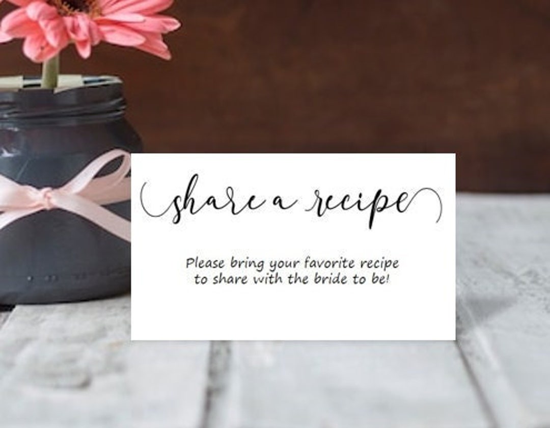 Share a Recipe Cards for the Bride to Be Bridal Shower Favorite Recipe