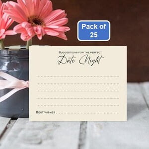 Date Night Ideas Note Cards  Romantic Suggestions for Couples  Pack of 25 Fun Date Night Activities