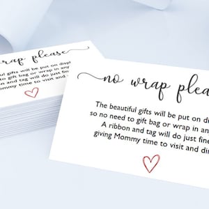 Baby Shower Invitation Insert - No Gift Wrap Business Cards Printed  Shipped