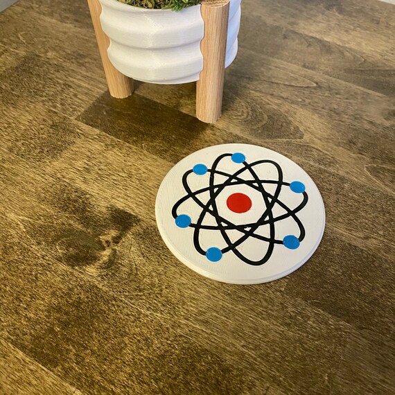Atom 3D Printed Science Coaster - Etsy