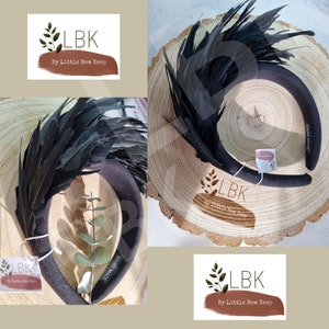 Black Feather headband for wedding statement wedding guest padded headpiece Facinator hairband wedding guest outfit accessories