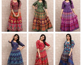 cotton long frocks for womens