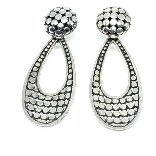 Designer Polka Dot Handmade Long Studd Boucles d’oreilles en 925 Sterling Silver
