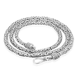 Bali Handmade HEAVY 3 mm Solid 925 Sterling Silver BYZANTINE Chain Necklace 18" 20" 24" 30" 36"