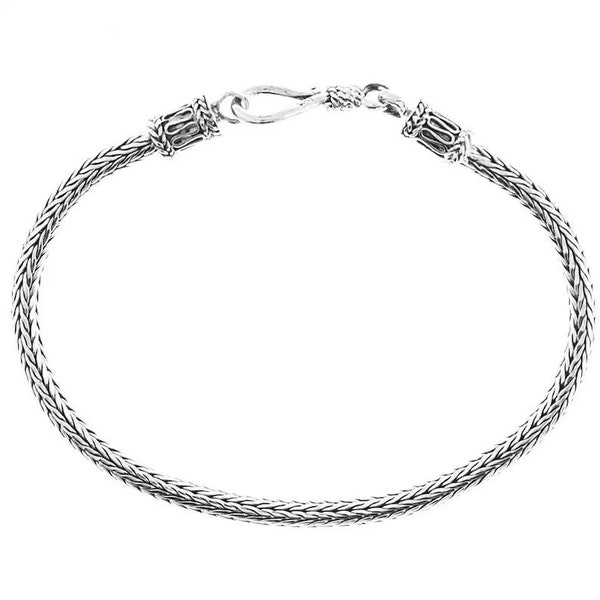 Bali SNAKE CHAIN Bracelet 3 MM Handmade in Solid 925 Sterling Silver Tulang Naga