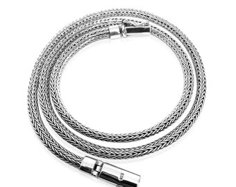 Balinese Handmade Solid Sterling Silver SNAKE Chain Necklace 4mm  18" 20" 24"