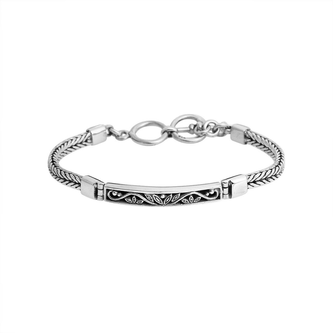 Handmade Balinese 925 Sterling Silver 3 Mm Chain Tag Bracelet 7-7.5 ...