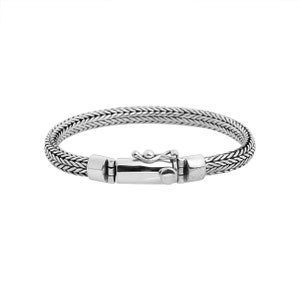 Designer Balinese Handmade 6 mm 925 Sterling Silver SNAKE / Tulang Naga Chain Bracelet 7.0" - 8.5"