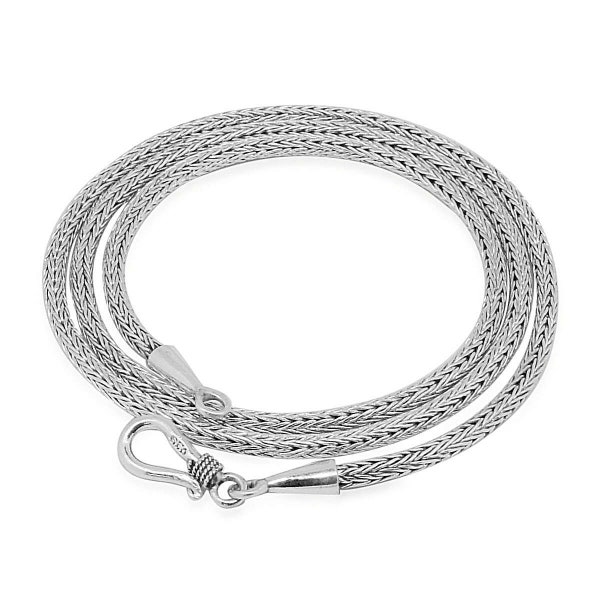 Handmade 2.5 mm Solid 925 Sterling Silver Bali Tulang Naga SNAKE ROUND Chain Necklace Oxidized 16 ,18, 20, 24 and 30 inches