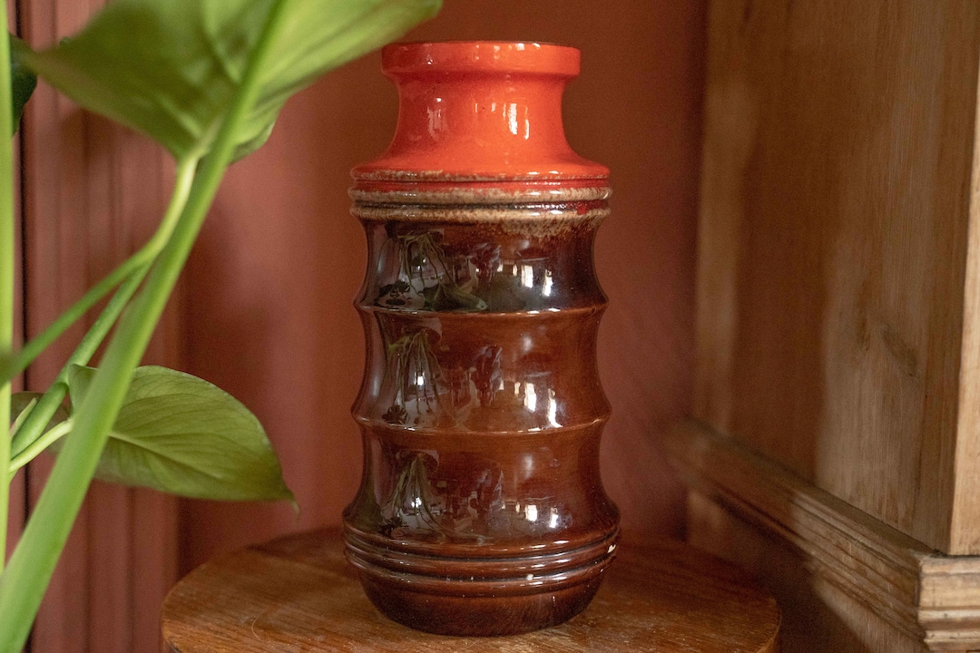 Vintage West Germany Scheurig Vase 266-28 Fat Lava - Etsy