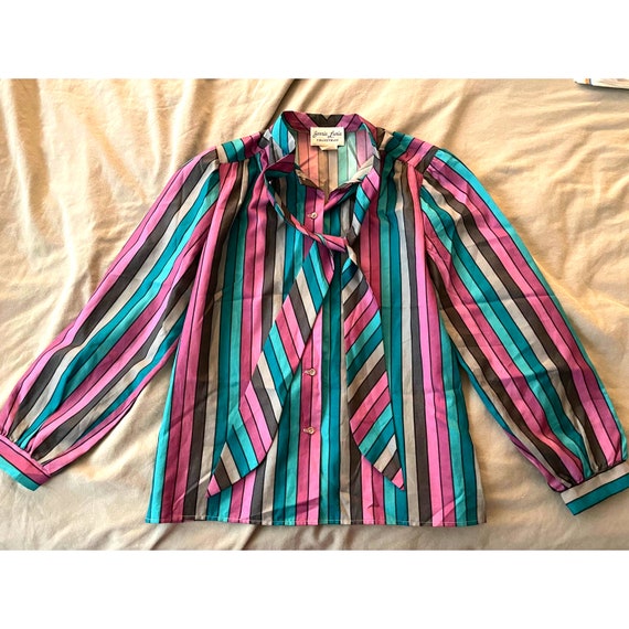 VTG. Jerrie Lurie Collectibles Striped Blouse - image 5