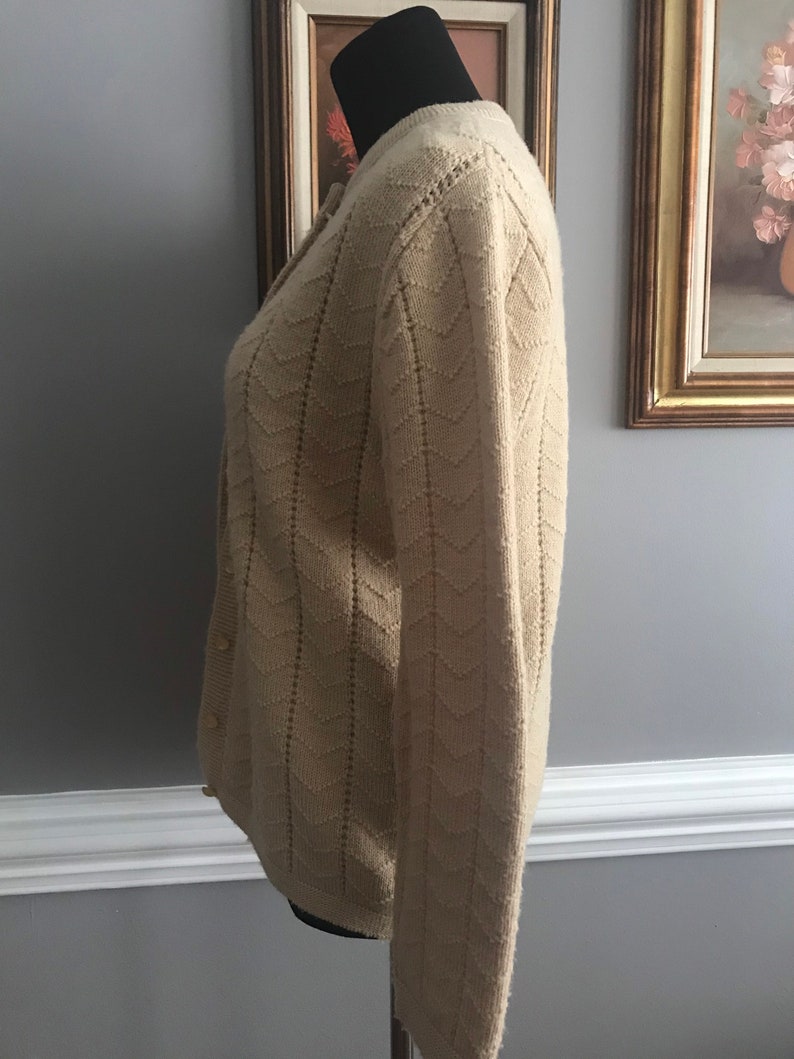 Vintage Bernice brand tan cardigan sweater 1970s image 5