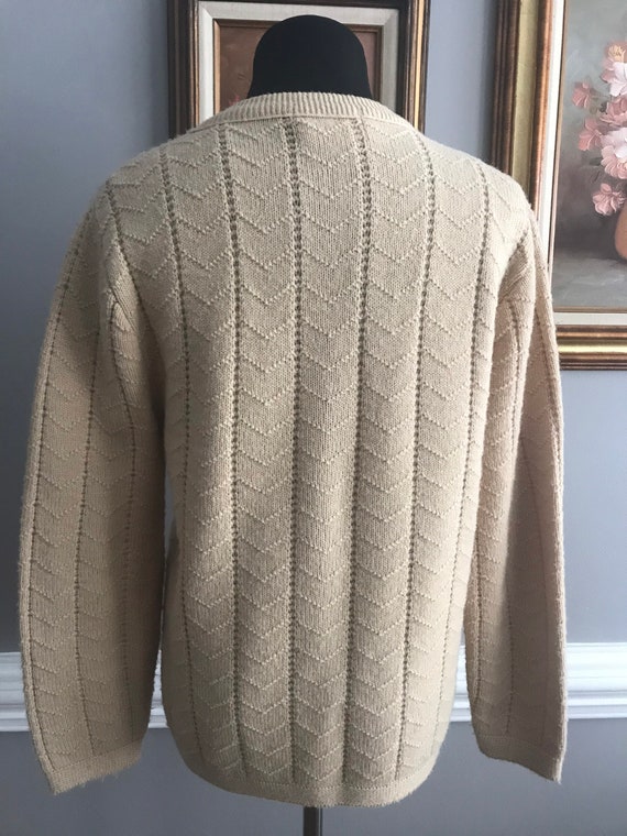 Vintage “Bernice” brand tan cardigan sweater 1970s - image 6