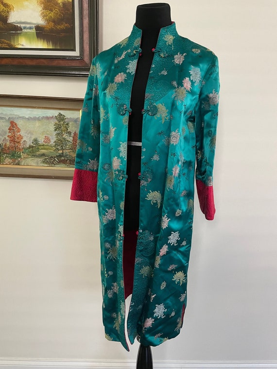 Vintage silk brocade kimono style reversible jacke