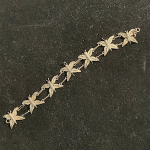 Vintage Silver Butterfly Filigree Bracelet