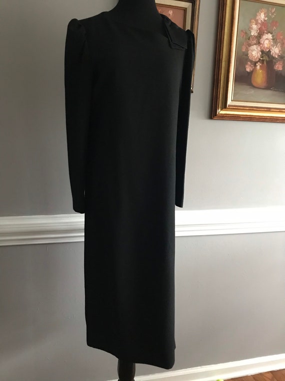 Vintage Abe Shrader long sleeve black dress with b