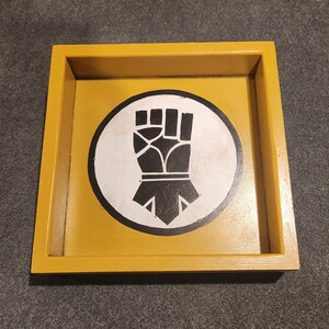 Imperial Fists Space Marine Legion Handbemaltes Würfeltablett 20 x 21 cm Schlachtgröße [Auf Bestellung]