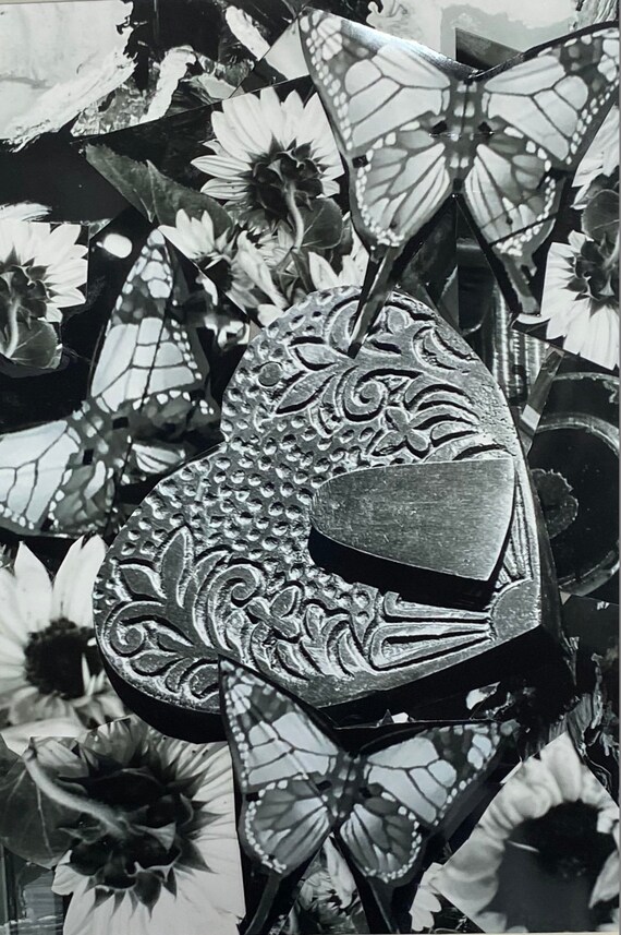 Black and White Collage With Bridges and Butterflies Bridge Etsy