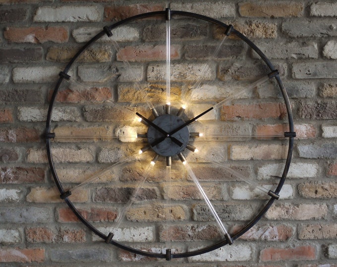 Large Wall Clock Light up Wall Light Clock Etsy