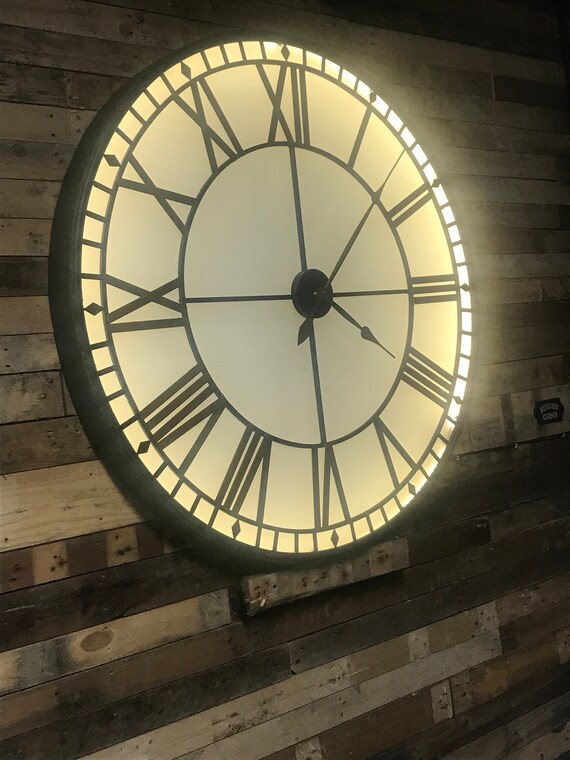Clock Light up Westminster XL Gold Black Wall Clock -